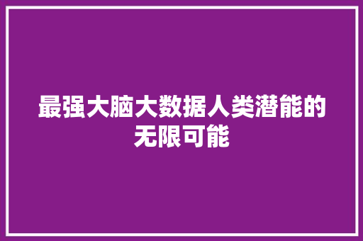 最强大脑大数据人类潜能的无限可能 WordPress教程