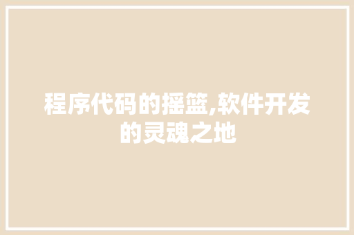 程序代码的摇篮,软件开发的灵魂之地