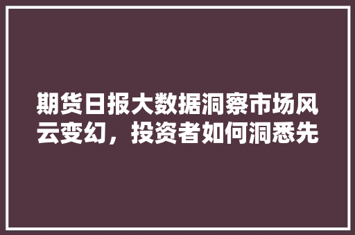 期货日报大数据洞察市场风云变幻，投资者如何洞悉先机 Web前端