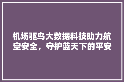 机场驱鸟大数据科技助力航空安全，守护蓝天下的平安之旅 服务器/数据库