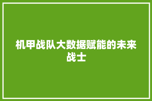 机甲战队大数据赋能的未来战士 WordPress教程