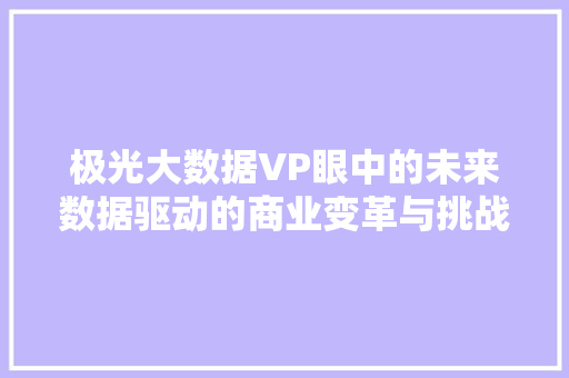 极光大数据VP眼中的未来数据驱动的商业变革与挑战 SEO教程