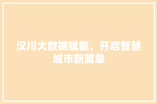 汉川大数据赋能，开启智慧城市新篇章 WordPress教程