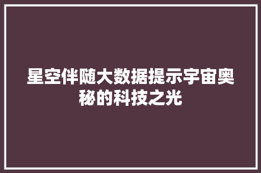 星空伴随大数据提示宇宙奥秘的科技之光 建站教程