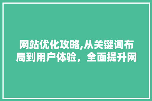 网站优化攻略,从关键词布局到用户体验，全面提升网站SEO效果 网站优化攻略,从关键词布局到用户体验，全面提升网站SEO效果 SEO教程