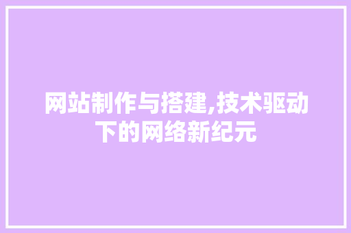 网站制作与搭建,技术驱动下的网络新纪元