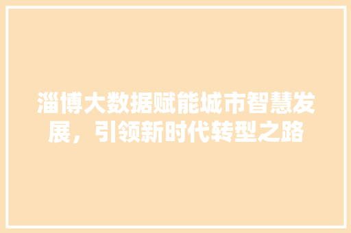 淄博大数据赋能城市智慧发展，引领新时代转型之路