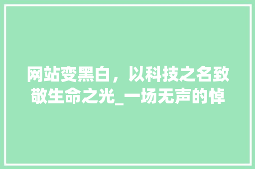 网站变黑白，以科技之名致敬生命之光_一场无声的悼念与反思