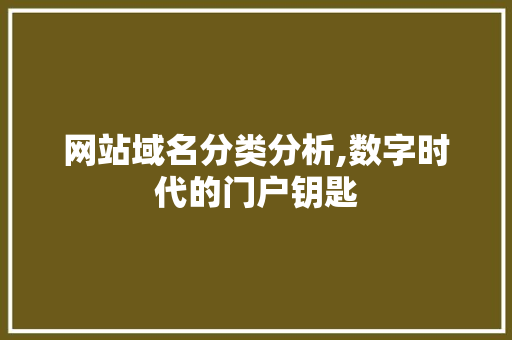 网站域名分类分析,数字时代的门户钥匙