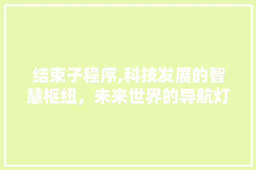 结束子程序,科技发展的智慧枢纽，未来世界的导航灯塔