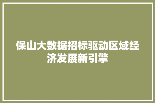 保山大数据招标驱动区域经济发展新引擎 WordPress教程