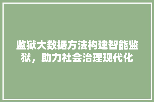 监狱大数据方法构建智能监狱，助力社会治理现代化