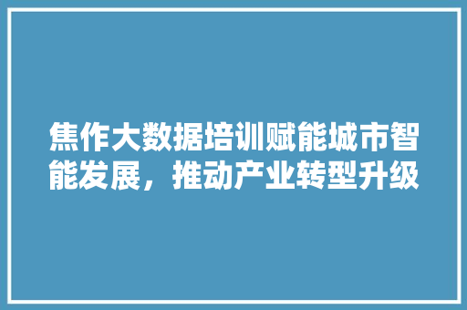 焦作大数据培训赋能城市智能发展，推动产业转型升级