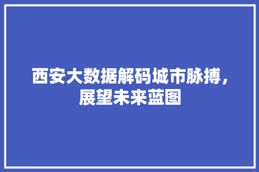 西安大数据解码城市脉搏，展望未来蓝图 友链在线