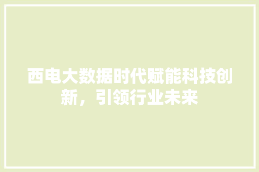 西电大数据时代赋能科技创新，引领行业未来 WordPress教程