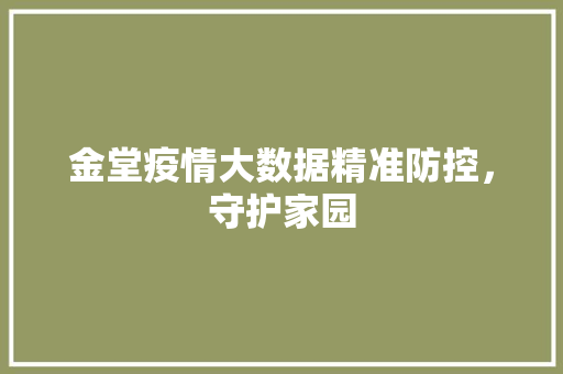 金堂疫情大数据精准防控，守护家园
