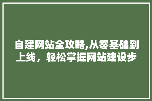 自建网站全攻略,从零基础到上线，轻松掌握网站建设步骤