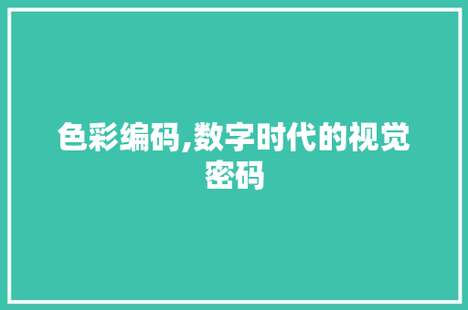 色彩编码,数字时代的视觉密码