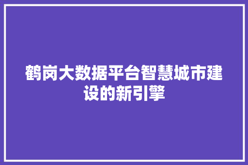 鹤岗大数据平台智慧城市建设的新引擎 友链在线