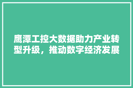 鹰潭工控大数据助力产业转型升级，推动数字经济发展