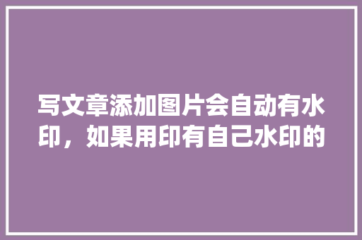 写文章添加图片会自动有水印，如果用印有自己水印的图片会有影响吗「wordpress做app」