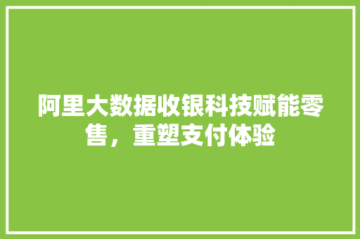 阿里大数据收银科技赋能零售，重塑支付体验