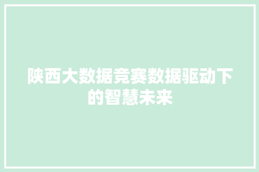陕西大数据竞赛数据驱动下的智慧未来 WordPress教程