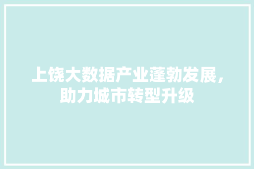上饶大数据产业蓬勃发展，助力城市转型升级
