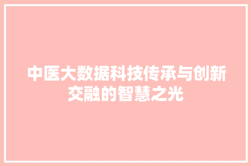 中医大数据科技传承与创新交融的智慧之光 WordPress教程