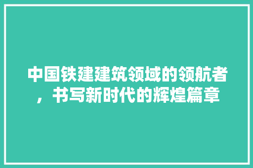 中国铁建建筑领域的领航者，书写新时代的辉煌篇章 友链在线