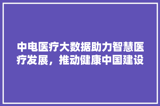 中电医疗大数据助力智慧医疗发展，推动健康中国建设