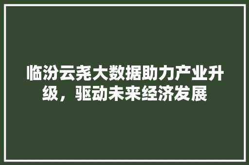 临汾云尧大数据助力产业升级，驱动未来经济发展 Web前端