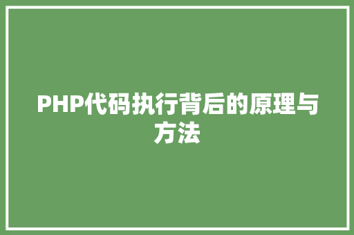 PHP代码执行背后的原理与方法 SEO教程