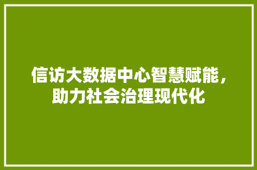 信访大数据中心智慧赋能，助力社会治理现代化 WordPress教程