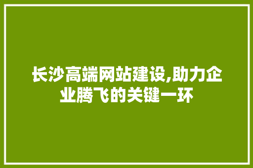 长沙高端网站建设,助力企业腾飞的关键一环 长沙高端网站建设,助力企业腾飞的关键一环 友链在线