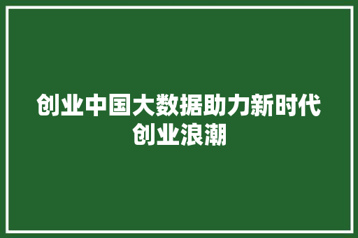 创业中国大数据助力新时代创业浪潮 WordPress教程