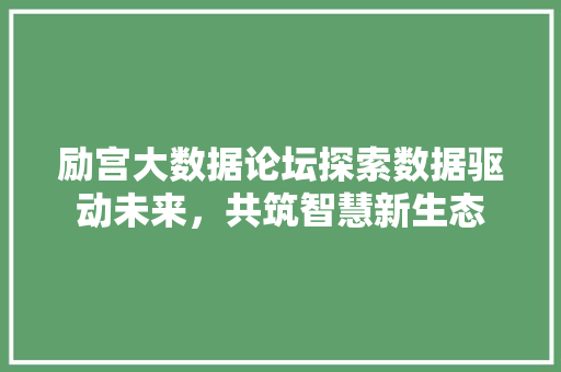 励宫大数据论坛探索数据驱动未来，共筑智慧新生态