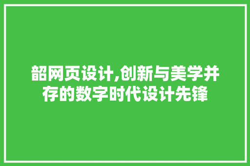 韶网页设计,创新与美学并存的数字时代设计先锋 韶网页设计,创新与美学并存的数字时代设计先锋 Web前端