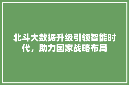 北斗大数据升级引领智能时代，助力国家战略布局 WordPress教程
