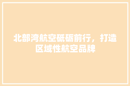 北部湾航空砥砺前行，打造区域性航空品牌