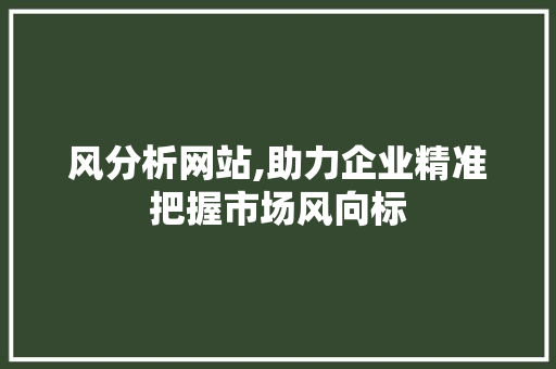 风分析网站,助力企业精准把握市场风向标 风分析网站,助力企业精准把握市场风向标 WordPress教程