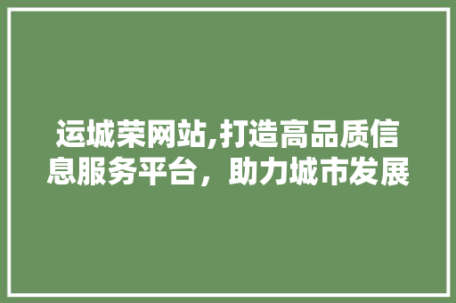 运城荣网站,打造高品质信息服务平台，助力城市发展