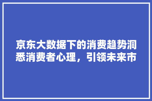 京东大数据下的消费趋势洞悉消费者心理，引领未来市场风向标 Web前端