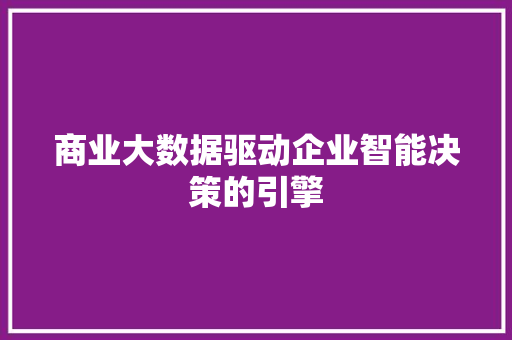 商业大数据驱动企业智能决策的引擎 友链在线