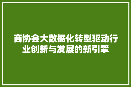 商协会大数据化转型驱动行业创新与发展的新引擎 友链在线
