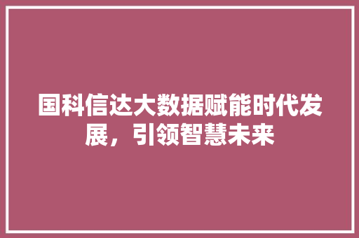 国科信达大数据赋能时代发展，引领智慧未来 建站教程