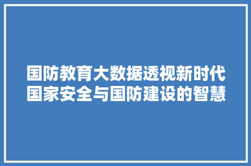 国防教育大数据透视新时代国家安全与国防建设的智慧之路 WordPress教程