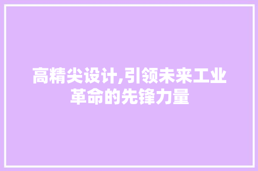 高精尖设计,引领未来工业革命的先锋力量
