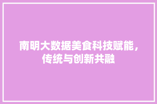 南明大数据美食科技赋能，传统与创新共融 SEO教程