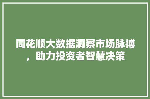 同花顺大数据洞察市场脉搏，助力投资者智慧决策